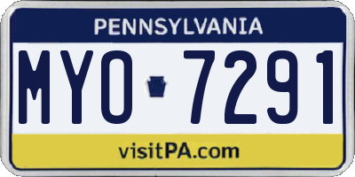 PA license plate MYO7291