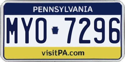 PA license plate MYO7296