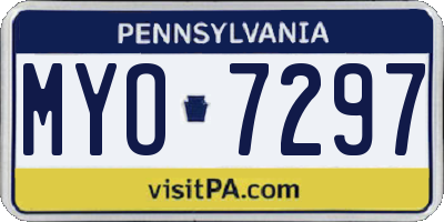 PA license plate MYO7297