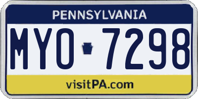 PA license plate MYO7298