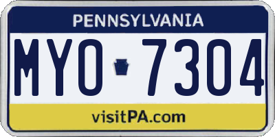 PA license plate MYO7304