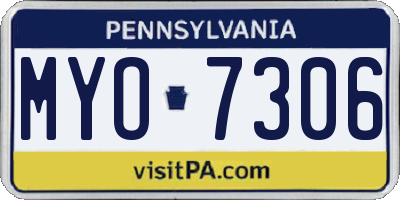 PA license plate MYO7306