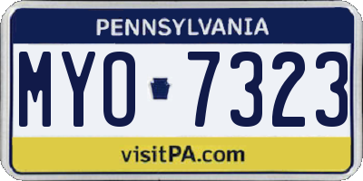 PA license plate MYO7323