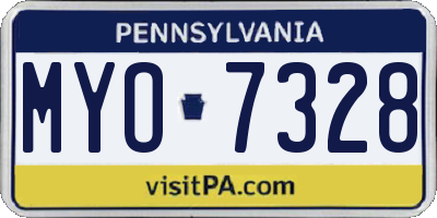 PA license plate MYO7328