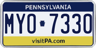PA license plate MYO7330