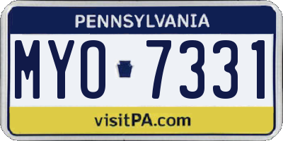 PA license plate MYO7331