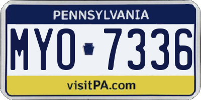 PA license plate MYO7336
