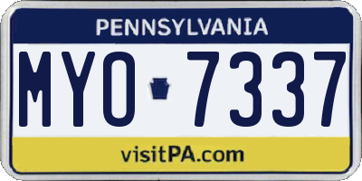 PA license plate MYO7337