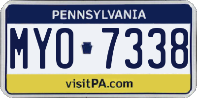 PA license plate MYO7338