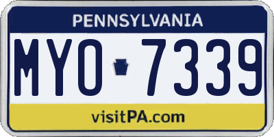 PA license plate MYO7339