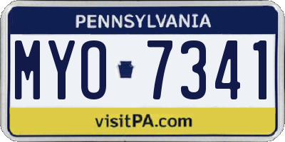PA license plate MYO7341