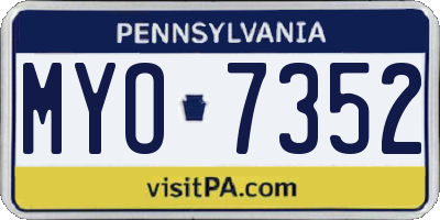 PA license plate MYO7352