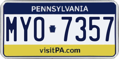 PA license plate MYO7357