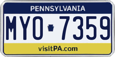 PA license plate MYO7359