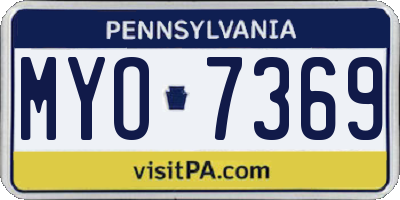 PA license plate MYO7369