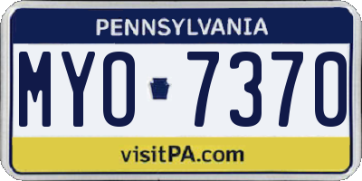 PA license plate MYO7370