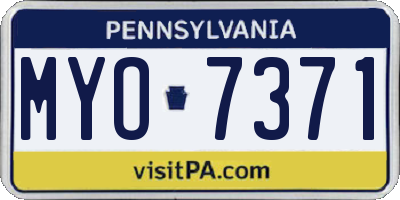 PA license plate MYO7371