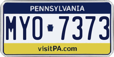 PA license plate MYO7373