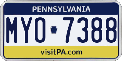 PA license plate MYO7388