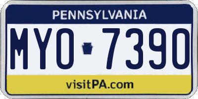 PA license plate MYO7390