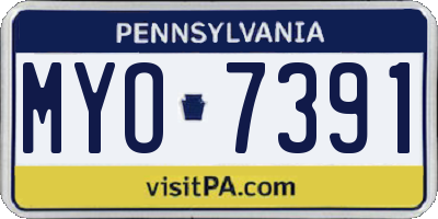 PA license plate MYO7391