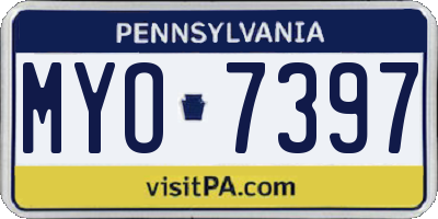 PA license plate MYO7397