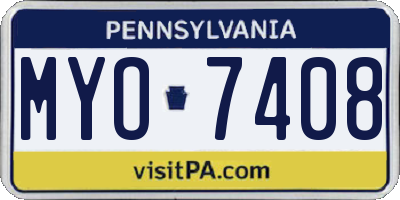 PA license plate MYO7408