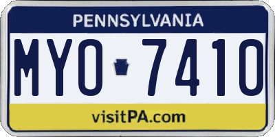 PA license plate MYO7410