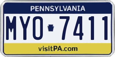 PA license plate MYO7411