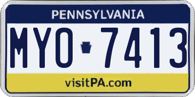 PA license plate MYO7413