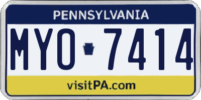 PA license plate MYO7414