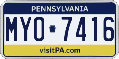 PA license plate MYO7416
