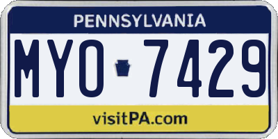 PA license plate MYO7429