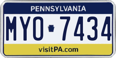 PA license plate MYO7434