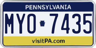 PA license plate MYO7435