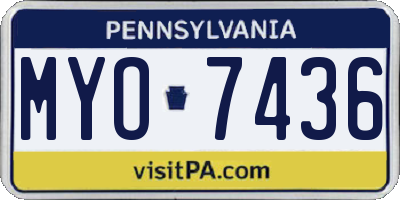 PA license plate MYO7436