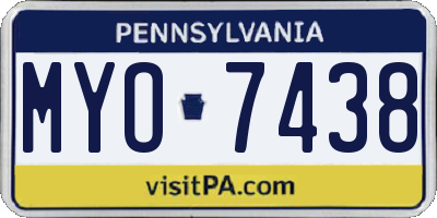 PA license plate MYO7438