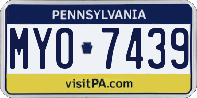PA license plate MYO7439