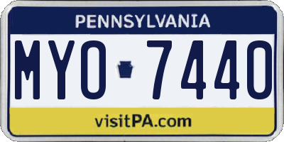 PA license plate MYO7440