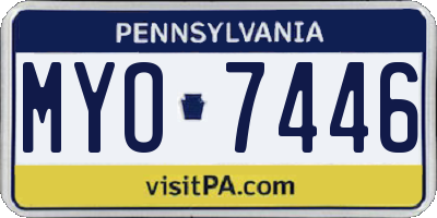 PA license plate MYO7446