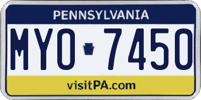 PA license plate MYO7450
