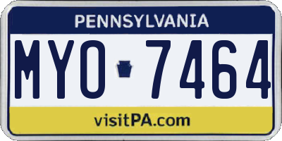 PA license plate MYO7464