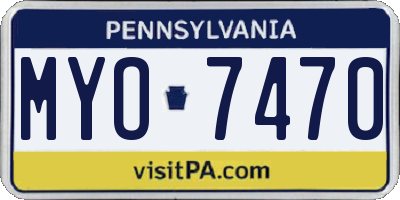PA license plate MYO7470