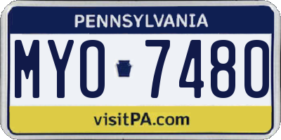 PA license plate MYO7480