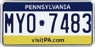 PA license plate MYO7483