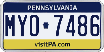 PA license plate MYO7486