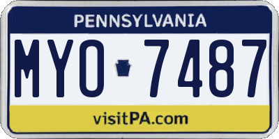 PA license plate MYO7487