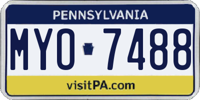 PA license plate MYO7488