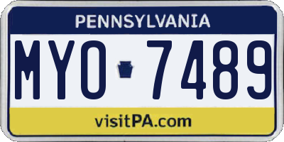PA license plate MYO7489
