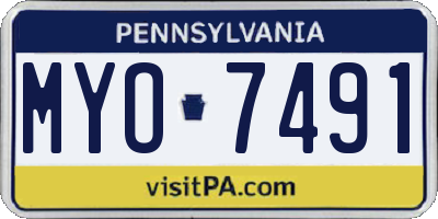 PA license plate MYO7491